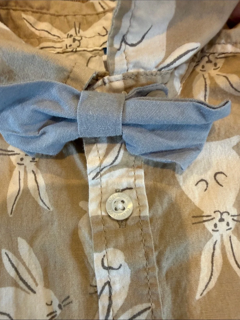 Bunny Bow Tie Button Down Shirt - 2T